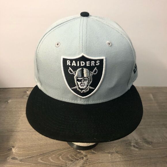 Las Vegas Raiders NFL New Era 59Fifty Size 7 1/2 Silver & Black Fitted Hat READ - Picture 2 of 9